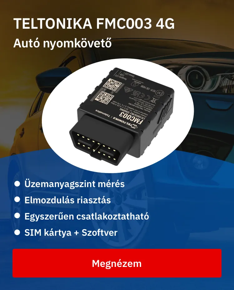 TELTONIKA FMC003-E 4g lte obd2 jármű gps nyomkövető